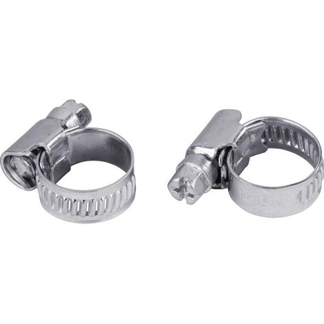 2 Collier de serrage, Acier inoxydable, Vis zinguée, Diamètre 8-16 mm, Pour lave-linge
