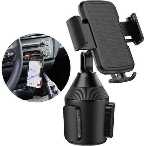 Porte-gobelet de voiture, support de téléphone portable, support réglable universel, adapté à la voiture iPhone Xs/Max/X/XR/8/8 Plu (1/5)