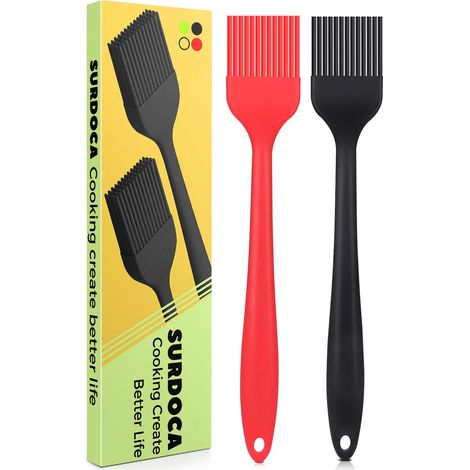 2PCS Silicone Basting Brush Pastry Brush 8.2" High Heat Resistant Nonstick Brushes BPA Free - Outdoor Dining Barbecue Basting Brushes (1/5)