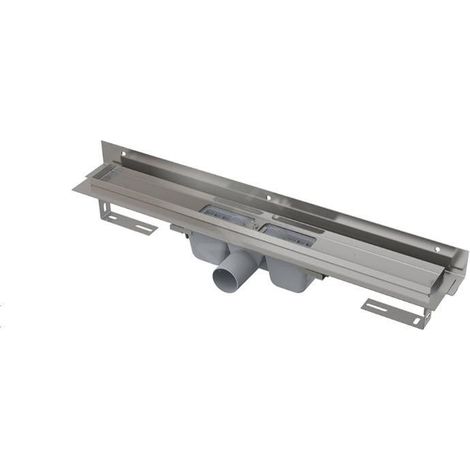 Alca - Caniveau de douche Flexible 115 cm, avec collier ajustable au mur, acier inoxydable APZ4-1150 (1/2)