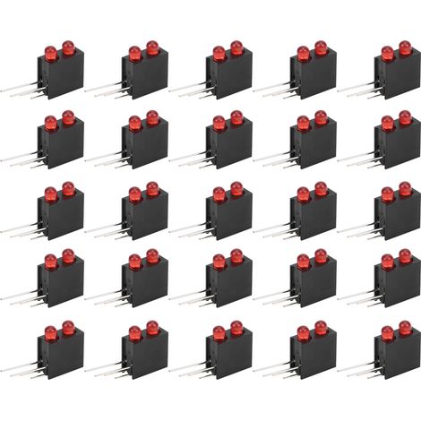 Lot de 100 supports de lampe LED à double trou de 3 mm avec base, accessoires de signalisation industrielle, lumière rouge (1/5)