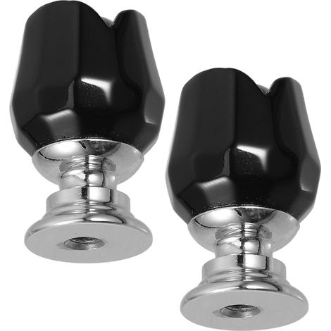 CCYKXAPieces Vintage Black Crystal Furniture Knobs with Floral Pattern, Wear-Resistant Alloy, Simple Single-Hole Installation, Retro Style (1/5)