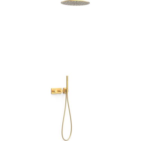Kit robinet thermostatique encastré à 2 voies B-system pour douche Or Mat 24K - TRES 30735206OM
