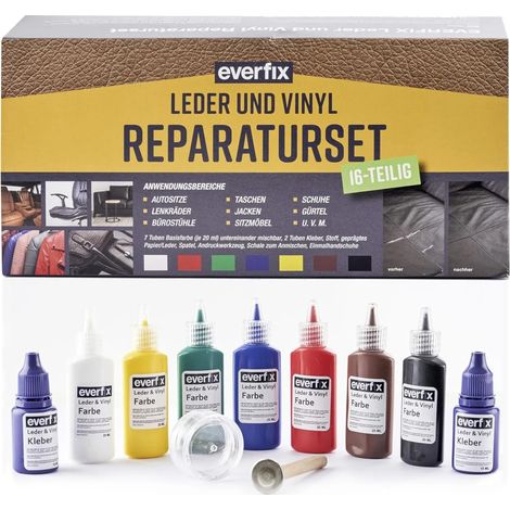 Leder & Vinyl Reparaturset (16-teilig) zur Reparatur von Leder und Kunstleder (1/5)