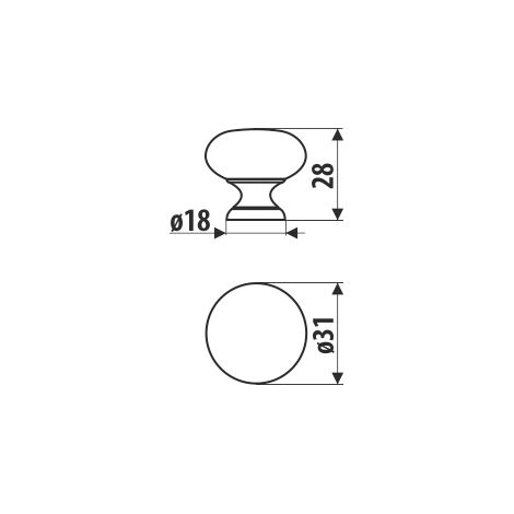Bouton GN13, Soft Touch - noir (1/2)