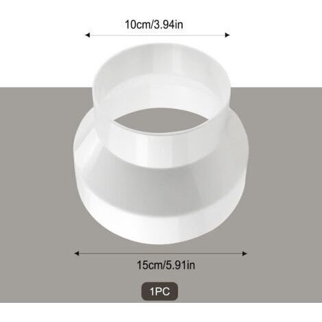 2 pcs Réducteur de Conduits en ABS Adaptateur de Conduit 150mm à 100mm Réduction de Ventilation pour Extracteur D'Air Conduit de Ventilation (1/4)