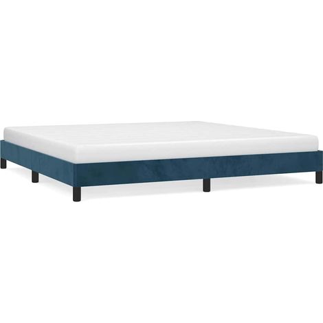 Maison Exclusive - Giroletto senza Materasso Blu Scuro 200x200 cm in Velluto (1/5)