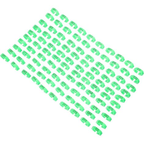 Lot de 100 Anneaux de Pied Numérotés Verts Réglables en Plastique pour Volaille Bandes de Cuisses de Poulet Légères et Solide Outils de Marquage Agricole Pratiques pour (1/5)