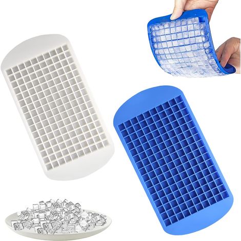 Lot de 2 moules à glaçons 160 cavités en silicone, bacs pour whisky et cocktails, outils de bar