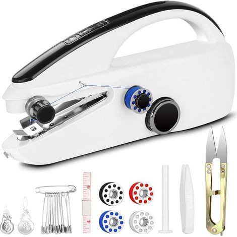 Handheld Sewing Machine for Beginners, Mini Dual Speed Sewing Machine for Fast Sewing, Portable Sewing Machine for Various Fabrics, Ideal for DIY, Home, Travel (1/5)