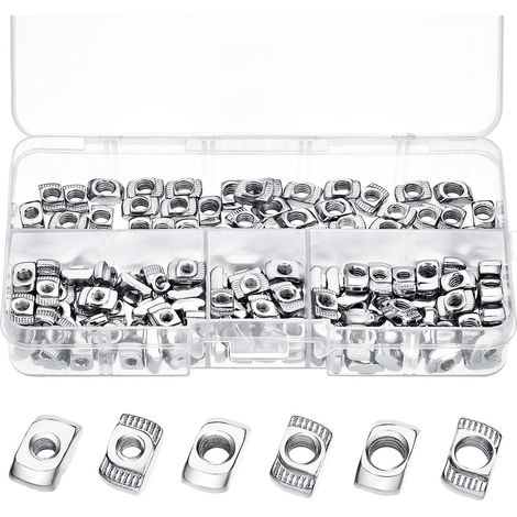 150-teiliges T-Nutenstein-Set der Serie 20, M3/M4/M5, T-Nutenstein-Set, Hammerkopfmuttern-Befestigung für Aluminiumprofile