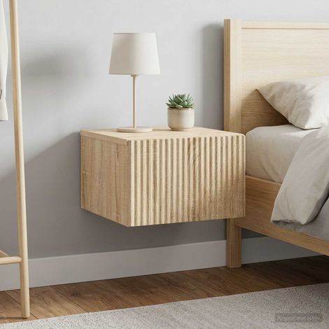 Cabinet de chevet mural 2 pcs Chêne Sonoma 33 x 34,5 x 20 cm vidaXL