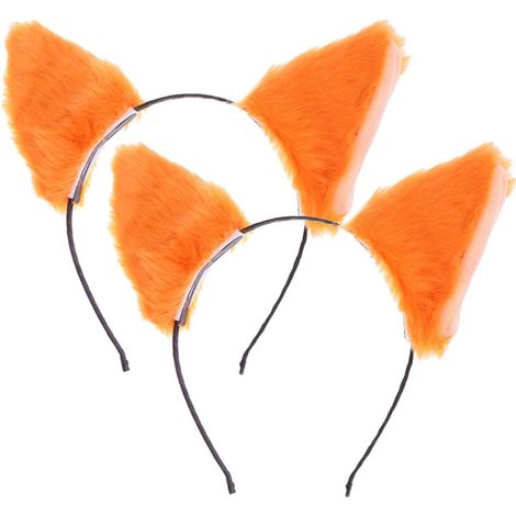 Pieces Orange Plush Cat Ear Headband (1/5)