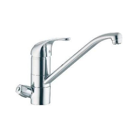 MITIGATEUR TRIPLE VOIE POUR ÉVIER AVEC ALIMENTATION EN EAU PURIFIÉE Dimensions : Chrome