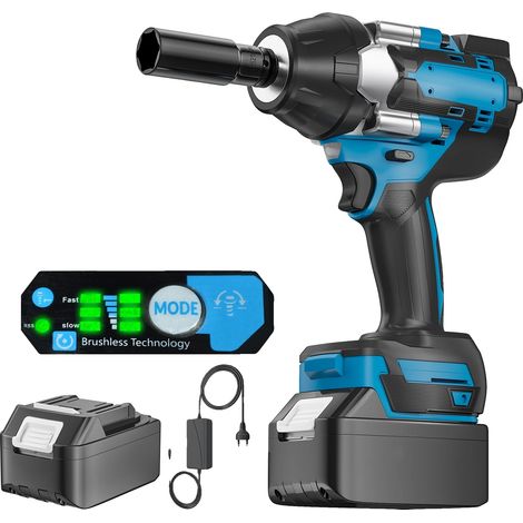 Llave de impacto, 1800 Nm de par, compatible con baterías de 18 V, 1 batería (1/2)