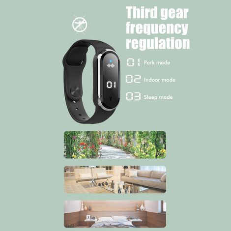Montre anti-moustiques ultrasonique One M21, bracelet électronique intelligent anti-moustiques et anti-insectes, version phare, blanche : minuterie + répulsif anti-moustiques + mesure de la températur (1/5)
