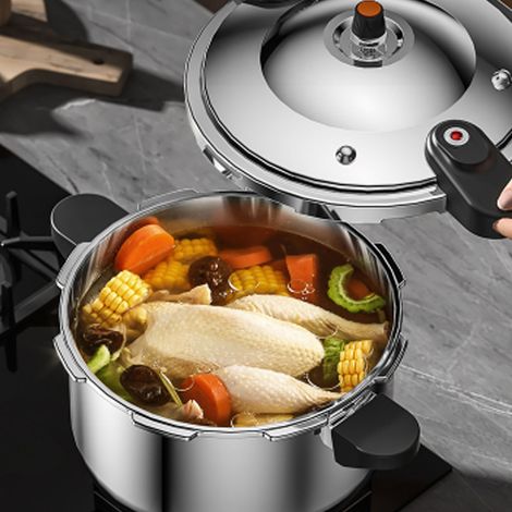 Cocotte Minute Autocuiseur Stainless Steel Capacité 10L 80kPa 安全阀 Dual Handle Compatible Cuisson Induction Gaz Électrique [ManoMano] Modèle Pro (1/4)