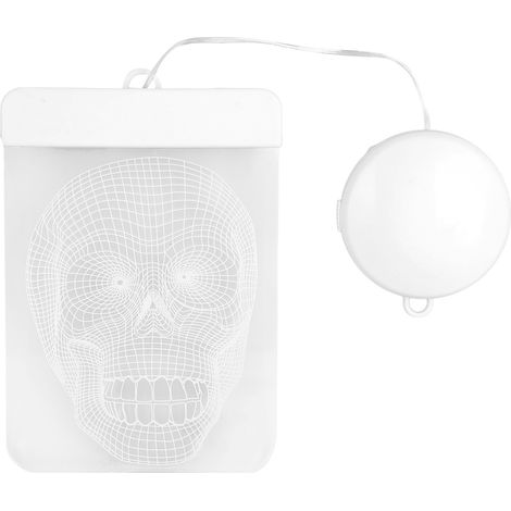 Décoration lumineuse LED 3D crâne suspendue pour fenêtre Halloween, avec ventouse, violette, pour porte mur vitrine. (1/5)