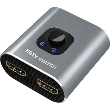 Commutateur HDMI 2x1 4K UHD pour PC, TV, Décodeur, Console de Jeu, Compatible HDR. (1/5)