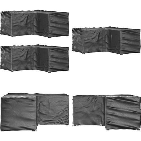 Gartenmöbel-Abdeckungen in L-Form 2 Stk. 12 Ösen 185x185x90 cm - Gartenmöbelschutzhülle - Gartenmöbelabdeckung - Rattanmöbel Abdecken - Wetterfeste Gartenabdeckung - UV-resistente Abdeckung - Home & L (1/5)