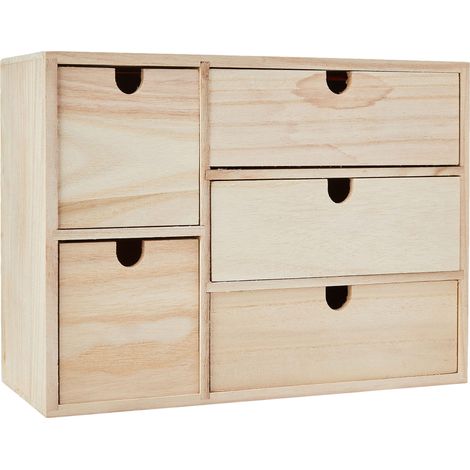 Artemio - Mobile aggiuntivo con cassetti per Armadio o Tavolo, Realizzato in Legno, di Colore Beige, Dimensioni di 35 x 15 x 26 cm (1/4)