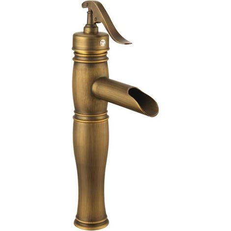 European-style antique all-copper faucet, retro bamboo-style bathroom hot and cold water basin faucet manufacturer -- high-end well faucet.