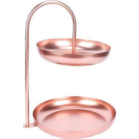 Plateau de service multifonctionnel, double présentoir à gâteaux, présentoir à bijoux, plateau de rangement, décoration intérieure, présentoir à desserts (1/4)