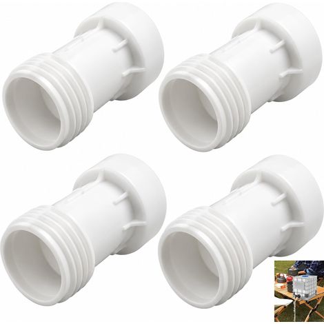 4PCS Accessoire de Réservoir IBC, Rallonge de Sortie pour Cuve S60 x 6 DN50 2 Pouces, Adaptateur Filetage Grossier, Extension de Robinet pour Réservoir Eau 1000L, Conteneur IBC et Système d'Arrosage (1/5)