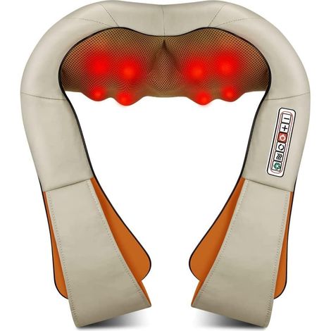 Massagegerät mit Wärmefunktion für Schultern, Rücken, Nacken, elektrisches Massagegerät mit 3 einstellbaren Geschwindigkeiten für das Home Office