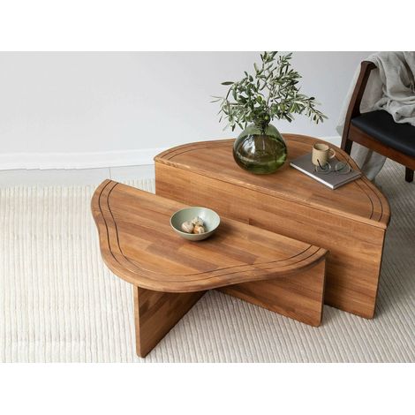 Dmora - Wohnzimmertisch Juno, Niedriger Wohnzimmertisch, Kaffeeregal, Couchtisch für Sofa, 90x90h40 cm, Eiche, mit verstärkter Verpackung (1/5)
