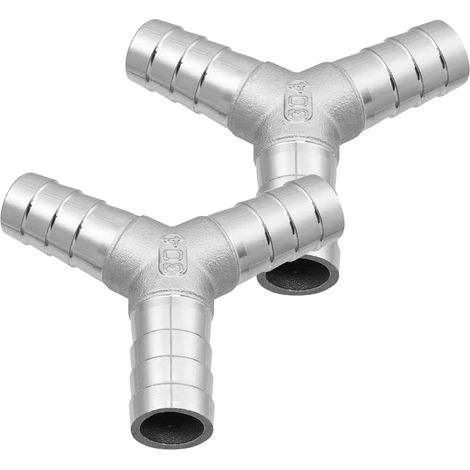Raccord cannelé en Y en acier inoxydable 304 de 1 pouce, adaptateur de collecteur en Y à 3 voies (paquet de 2)