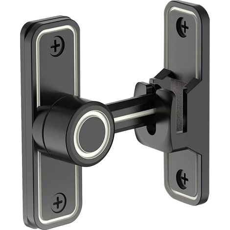 Loquets de Porte Robustes à 90 DegréS à Angle Droit Serrure de Porte de Grange Verrou de Porte Coulissante Antivol pour Jardin Noir (1/5)