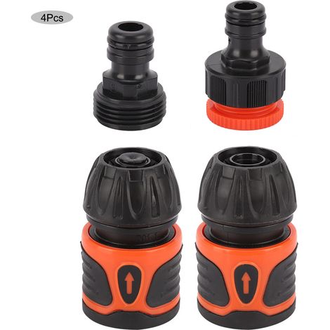 Adaptador universal para mangueras de jardín con acoplamiento rápido, ABS, 4 piezas, 1/2 pulgada, juego de accesorios de jardín. (1/5)