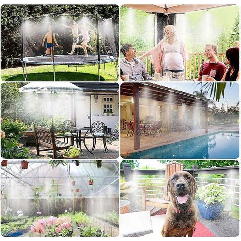 15 m/18 m Wassersprühsystem für Garten, Außensprüher, Sprüher für Gewächshäuser und Terrassen – Weiß (1/5)