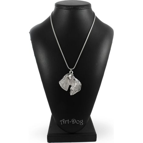Kerry Blue Terrier, Irish Blue Terrier - collana con ciondolo a forma di cane su catena d'argento, gioiello unico di Art-Dog (1/5)