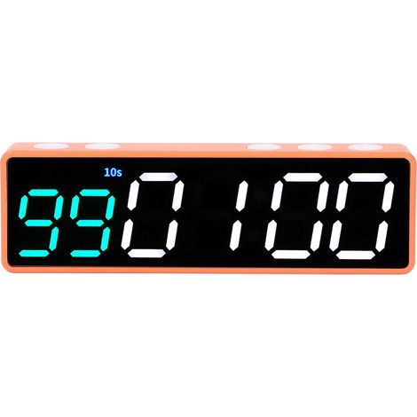 Minuteur de Fitness Horloge Grand Affichage LED Numérique Anti-Vertige Chrono d'Entraînement pour Maison Garage École Vert et Blanc (1/5)