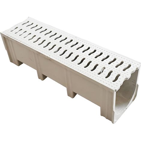 Kit de Drainage en Résine Haute Résistance – Système de Caniveau à Fente avec Grille Perforée Amovible – Égouttoir Pluie pour Jardin, Allée, Terrasse et Douche – Installation Facile(W10xH6cm/3.9x2.3in