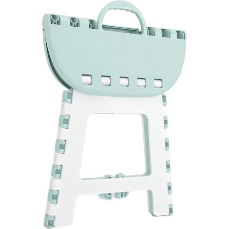 Escabeau Pliable, Petit escabeau Pliant en Plastique Domestique pour Chambre à Coucher, Cuisine, Camping, pêche, extérieur (Vert) (1/5)