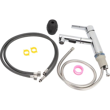 Rubinetto estraibile per bagno G1/2, rubinetto per acqua calda e fredda, rubinetto in lega di rame resistente alla corrosione per lavabo e WC. (1/5)