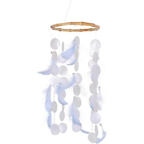 Windspiele mit Muschelfedern, Glocken, beruhigende Töne, Geschenke für drinnen und draußen, Veranda, Ga