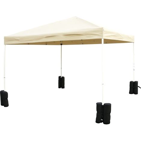 Outsunny Set mit 4 Ballastsäcken zur Befestigung von Gartenpavillons, Sonnenschirmen und Pavillons. Maximales Volumen: 15 kg. Schwarz. (1/5)