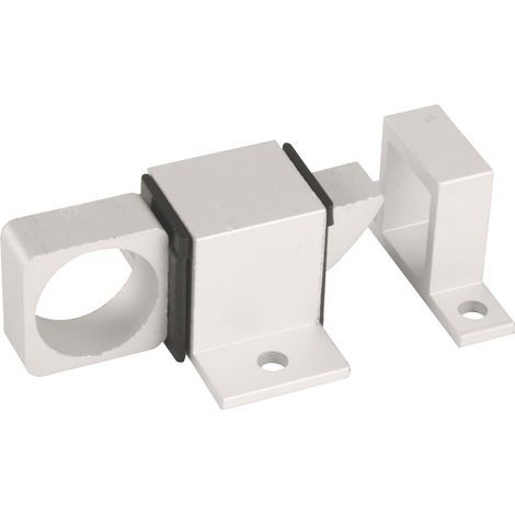 Window security pin, locking bolt, suitable for horizontal or vertical closure, made of aluminium, silver finish, expansion screws included. (1/5)