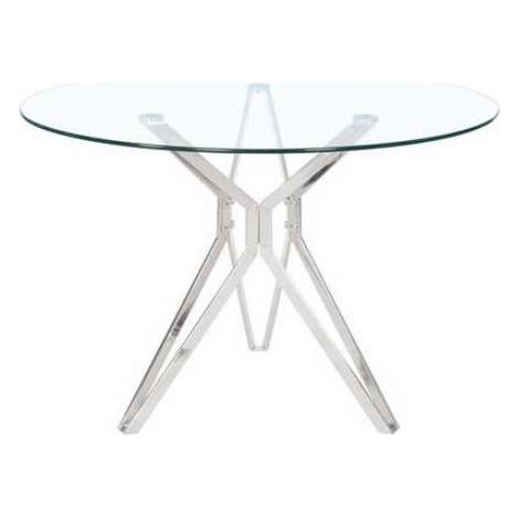 Mesa redonda River tapa cristal y patas de acero 75 cm(alto)110 cm(ancho) (1/2)