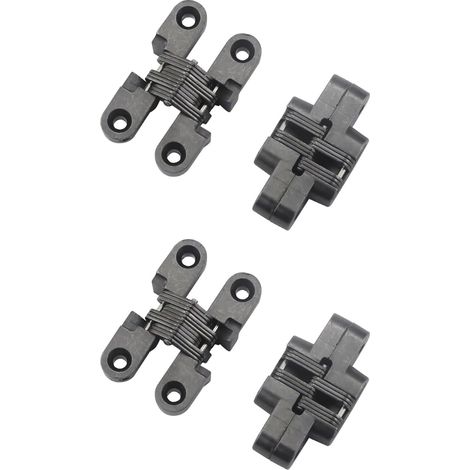 180 Degree Mini Invisible Hinge 43mm for Cabinet Door Panel Connection Small Wooden Box Concealed Hinges Zinc Alloy Folding Doors Black (1/4)