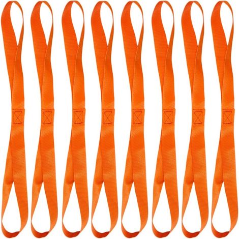Lot de 8 sangles d'arrimage à double anneau pour motos, quads, SSV et vélos - Orange (1/5)