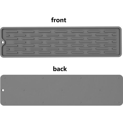Tapis d'égouttage en silicone 35x8,8 cm pour robinet, tapis collecteur d'eau pour évier, tapis de cuisine pour plan de travail, tapis d'égouttage en silicone