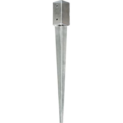 vidaXL Ground Spikes 12 pcs Silver 7x7x75 cm Galvanised Steel