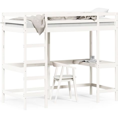 Maison Exclusive - Hochbett mit Schreibtisch Weiß 90x200 cm Massi