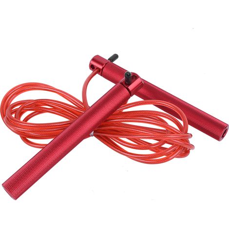 Corde À Sauter - Poignée En Alliage D'aluminium - Câble En Acier Inoxydable - Roulement 360 Degrés - Pour Fitness Et Cardio - 1 Pièce (1/5)