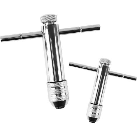 2 Pièces Taraud Clé Réglable en Acier Allié - M3-M8/M5-M12 Porte Taraud en Forme de T - 83/106 MM pour Tarauds et Filières (1/5)